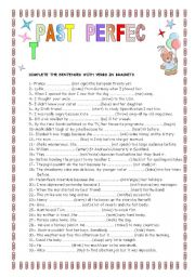 English Worksheet: PAST PERFECT