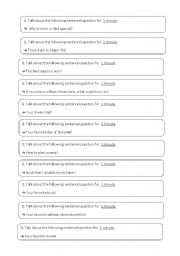 English Worksheet: Impromptu Speech (All Levels)