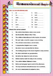 English Worksheet: Even More Present Simple
