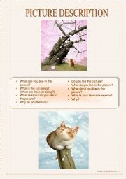 English Worksheet: Picture Description Part 1 (autumn and winter)