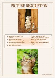 English Worksheet: Picture Description. Part 2. (spring and summer)