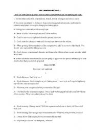 English Worksheet: applying for a job