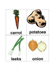 vegetable flash cards