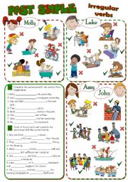 English Worksheet: PAST SIMPLE - irregular verbs *2 pages, 8 tasks*