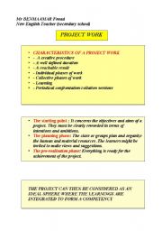 English Worksheet: The Project  Work and its procedures