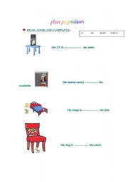 English worksheet: prepositions of place