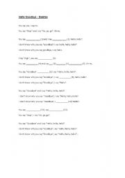 English Worksheet: Hello Goodbye - the Beatles