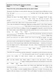 English Worksheet: Worksheet Classroom phrases