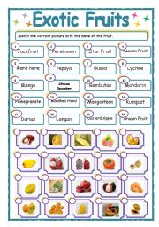 English Worksheet: Exotic Fruits  - Must have for Asian Teachers!