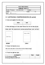 English Worksheet: ordinary test 2 8th form