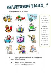 English Worksheet: What are you going to do in ____?