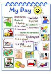 My Day - ESL worksheet by martinasvabova