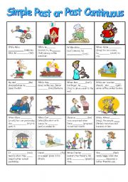English Worksheet: Past Continuous & Past Simple 1