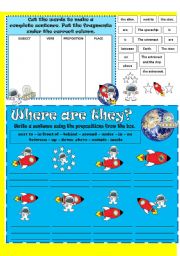 English Worksheet: Space prepositions
