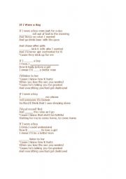 English Worksheet: If I Were a Boy