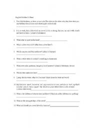 English Worksheet: English Riddles