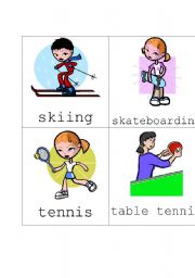 English Worksheet: sport flash cards