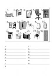 English Worksheet: things in the house