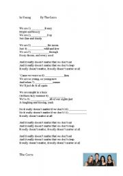 English worksheet: So young By the Corrs