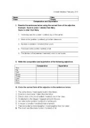 English Worksheet: Comparative and superlative adjectives