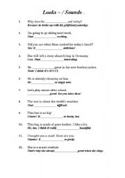 English Worksheet: Looks ~ or Sounds~