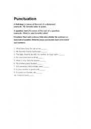 English worksheet: punctuation