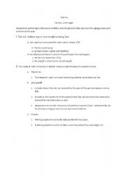 English Worksheet: eat less live longer