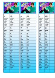 Bookmarks irregular verbs