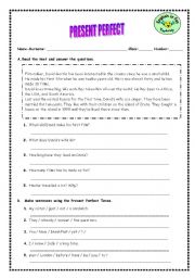 English Worksheet: Present Perfect