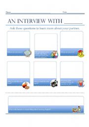 English Worksheet: Getting to Know You/ Interview 