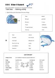 English Worksheet: Listening:  BBC Blue Planet - Oceans and Sea life