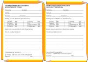 English Worksheet: College application - filling in forms activity, personal details, giving reasons