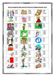 English Worksheet: Irregular Simple Past and Past Participle Verbs Pictionary (2/3)