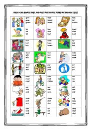 Irregular Simple Past and Past Participle Verbs Pictionary (2/3)