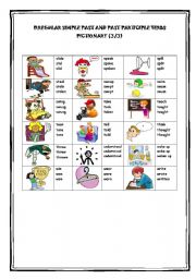 English Worksheet: Irregular Simple Past and Past Participle Verbs Pictionary (3/3)