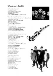 English Worksheet: Song -Whatever- OASIS (Coca Cola)