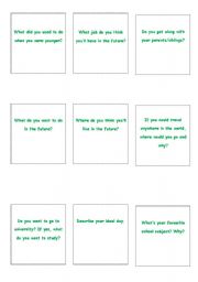 English Worksheet: Three pages question cards for conversation