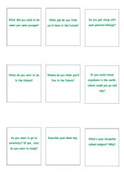 Three pages question cards for conversation