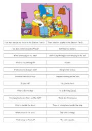 English Worksheet: Speaking: The Simpsons (questions & answers)