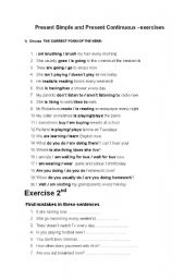 English Worksheet: present Simple vs present Continuous exercises 