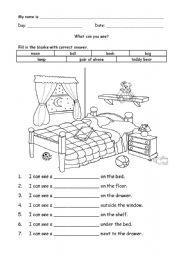 English Worksheet: What can you see?
