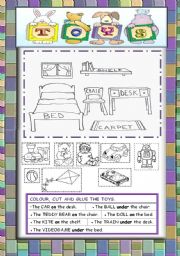 English Worksheet: Toys in the bedroom