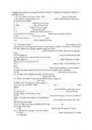 English Worksheet: Present perfect simple vs present percet continuous