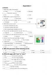 Test for grade 3 primary students, especally for superkids 3 book 