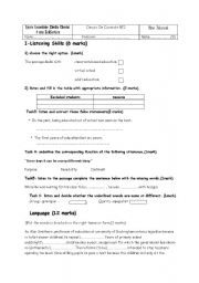English Worksheet: mid-term test n2
