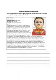 English Worksheet: SuperSizeMe-themoviereview