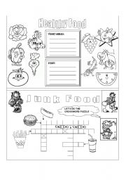 English Worksheet: HEALTHY AND JUNK FOOD