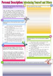 English Worksheet: Beginning Writing-Introducing Yourself and Others