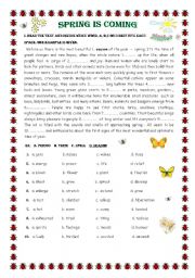 English Worksheet: Spring is coming