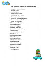 English Worksheet: Find someone who